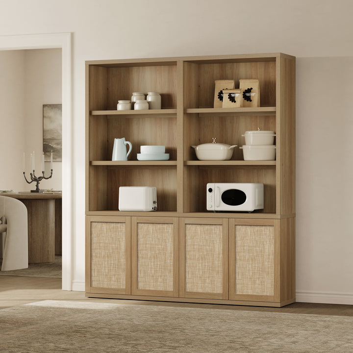 Zura Rattan Bookcase, 71 Inches Tall