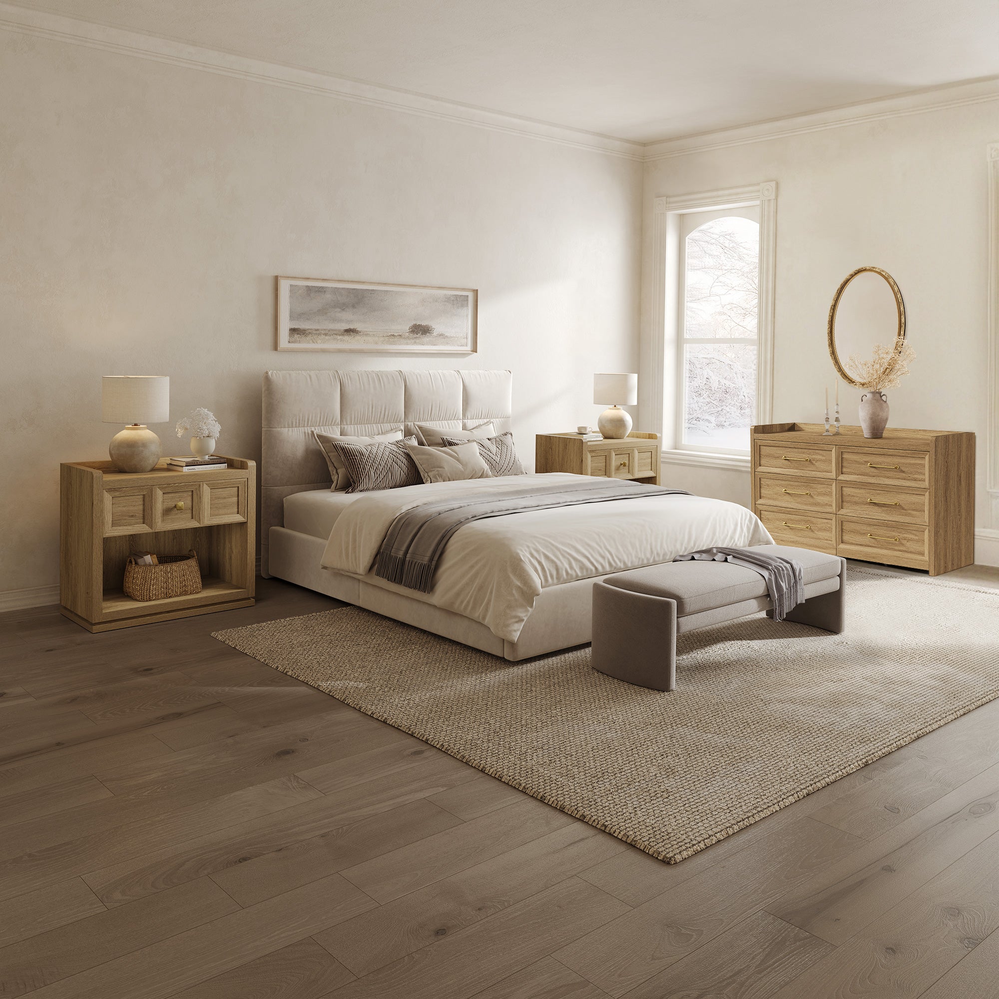 Helio 6 Drawers Dresser and Nightstand