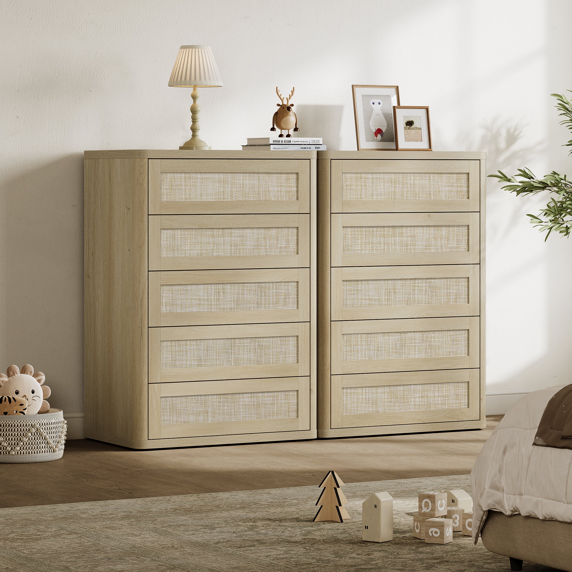 Zura Rattan Dresser, 5 Drawers