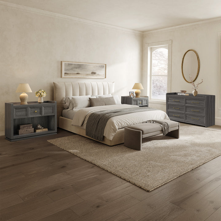 Helio 6-Drawer Dresser and Nightstands Set For Living Room
