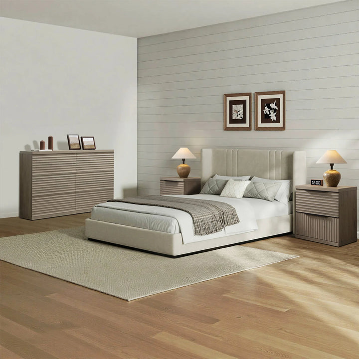 Stria 6-Drawer Dresser and Nightstands Set