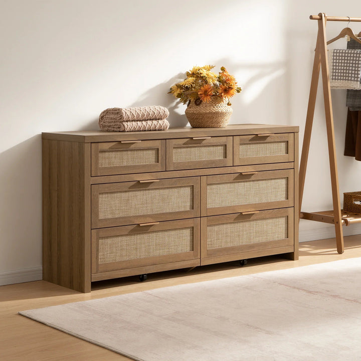 Savanna 7-Drawer Dresser for Living Room Storage, 2 Pieces