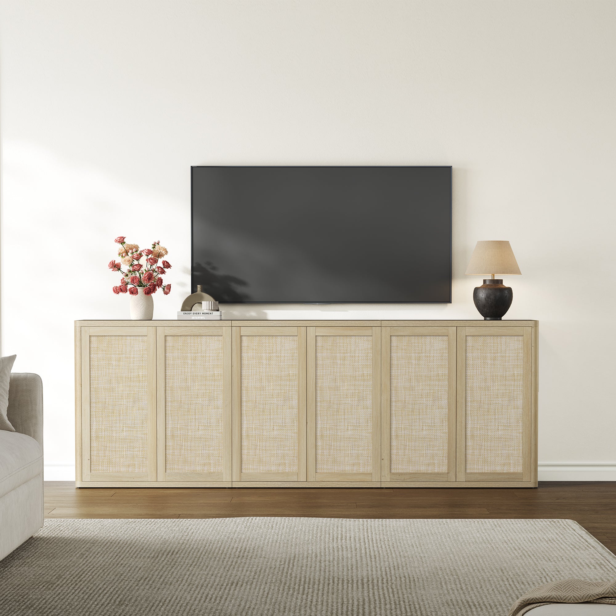 Zura Rattan Sideboards Set of 3, Sectional Design