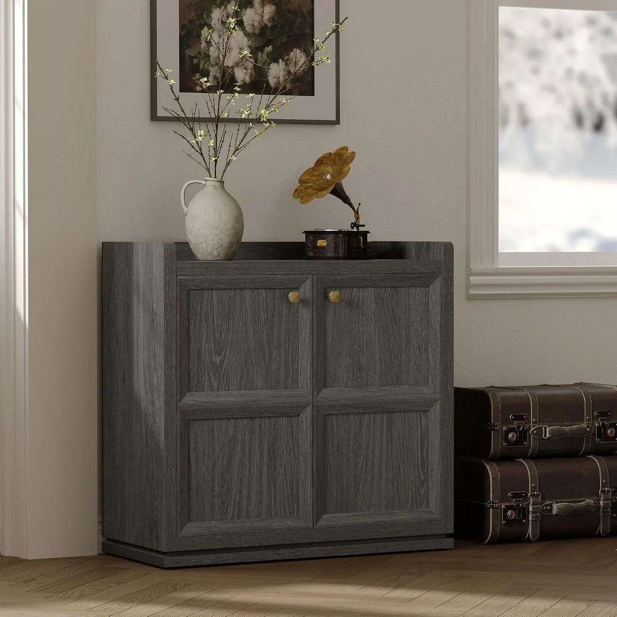 Helio White Sideboards with Doors