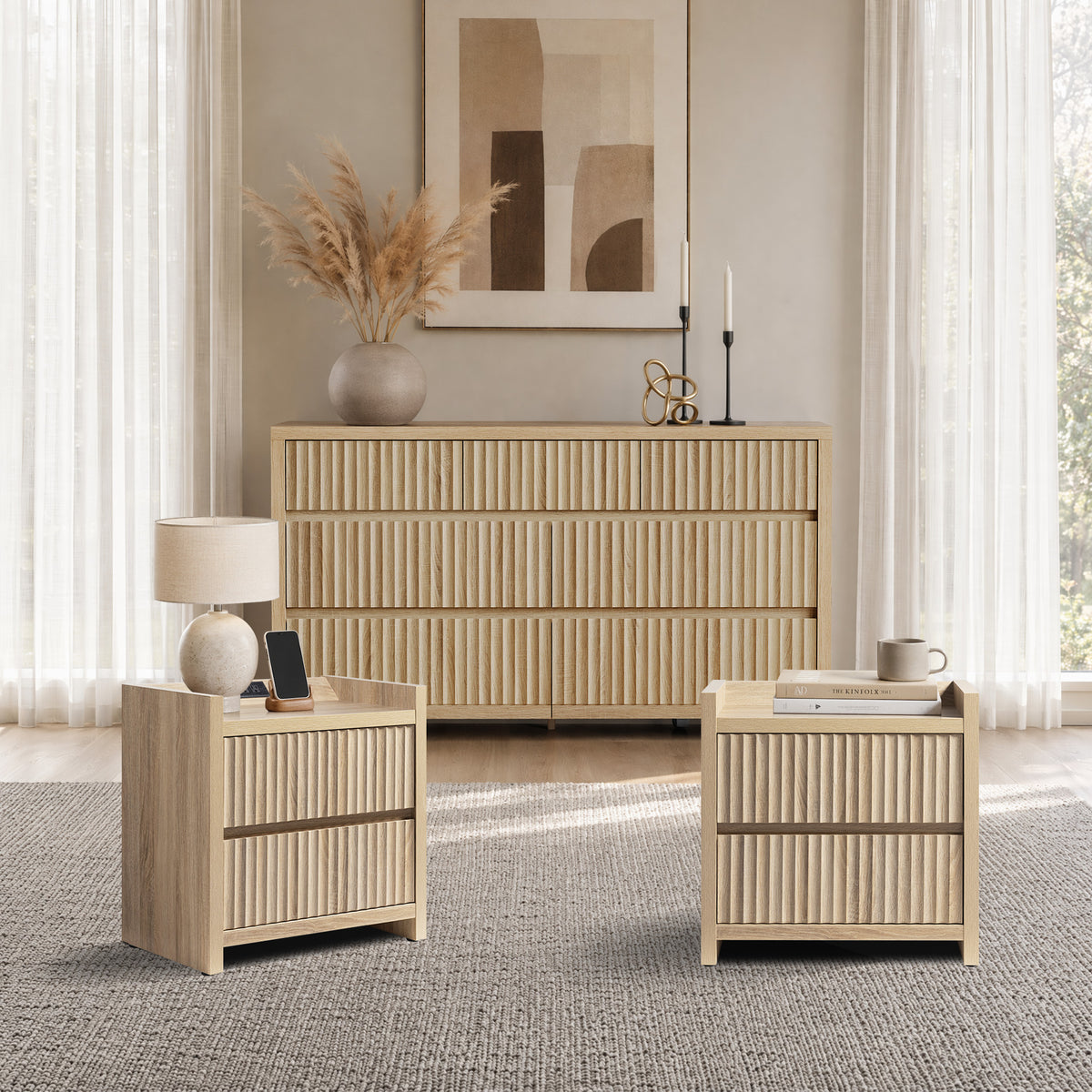 Prelude 7 Drawers Dresser and Nightstands Set