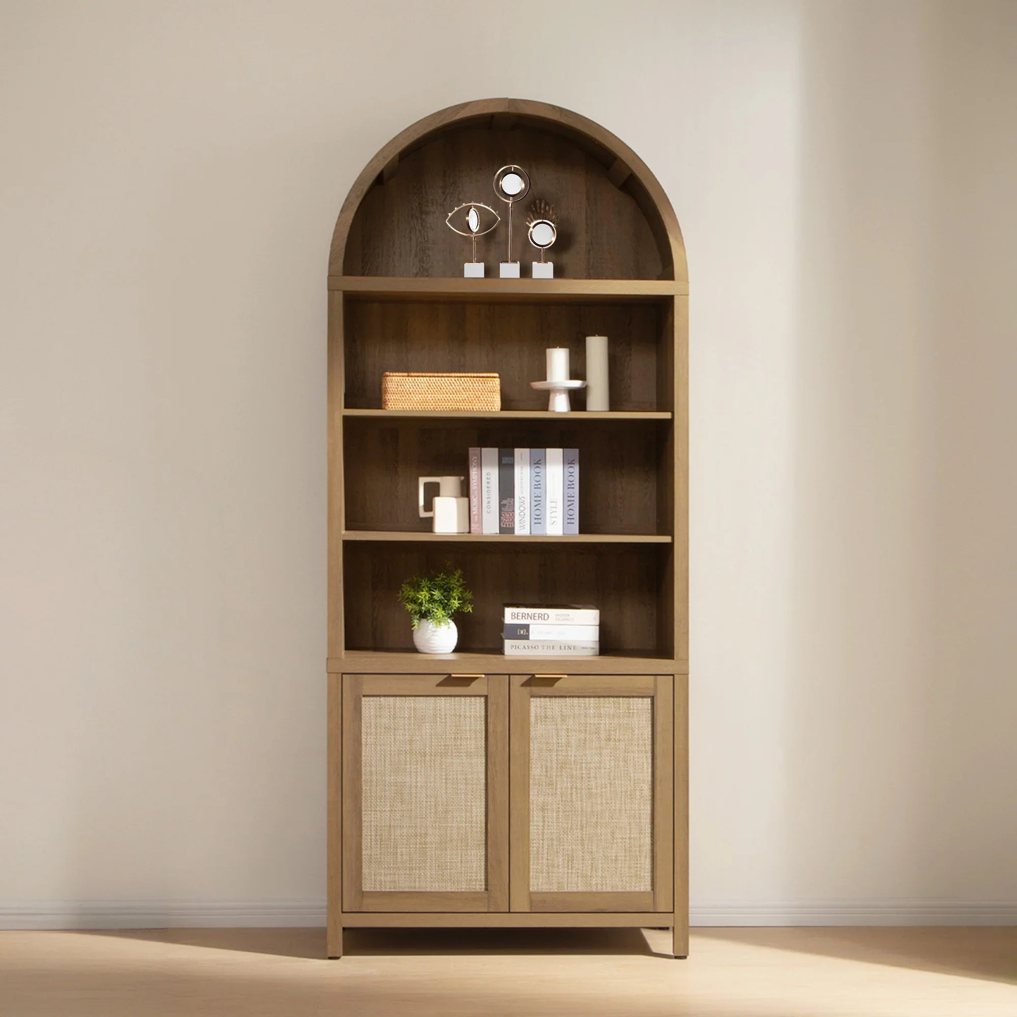 Savanna Arched Bookcase with Doors