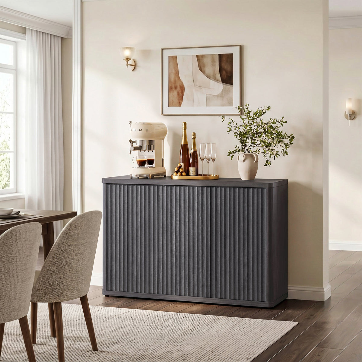 Cas Sideboard with 3 Doors - 2 Pieces - Grey Alder