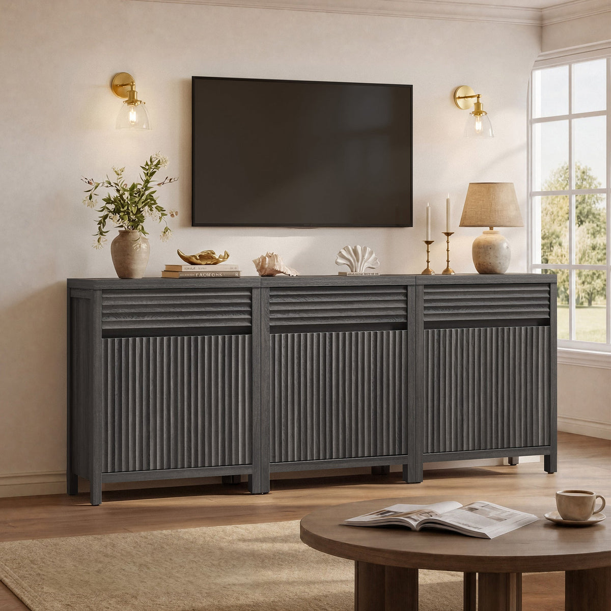 Prelude 2 Doors Sideboard with 1 Drawer, Set of 3
