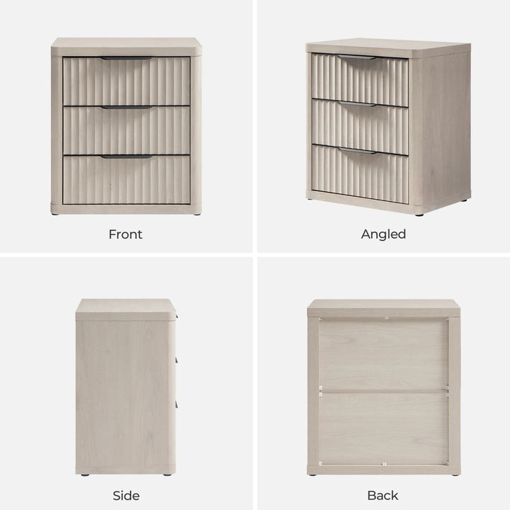 Cas 6 Drawers Dresser and 3 Drawers Nightstands Set for Bedroom