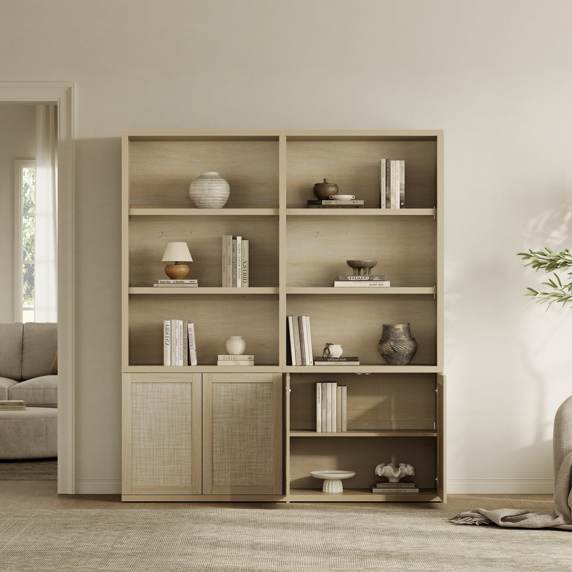 Zura Bookcase with 2 Doors