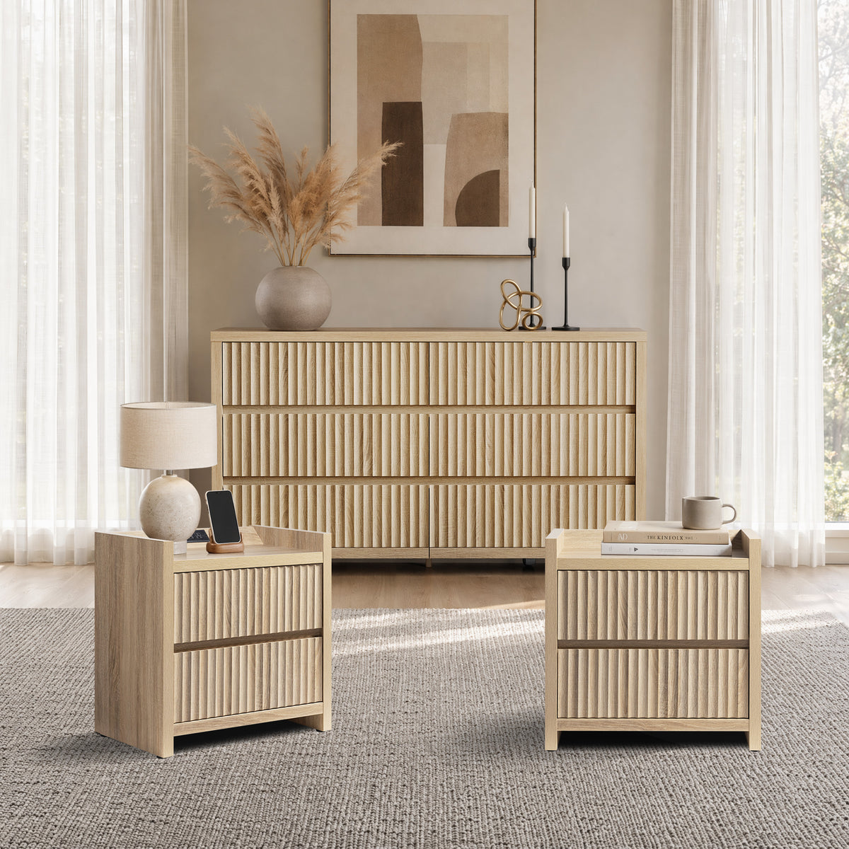 Prelude 6-Drawer Dresser and Nightstands Set