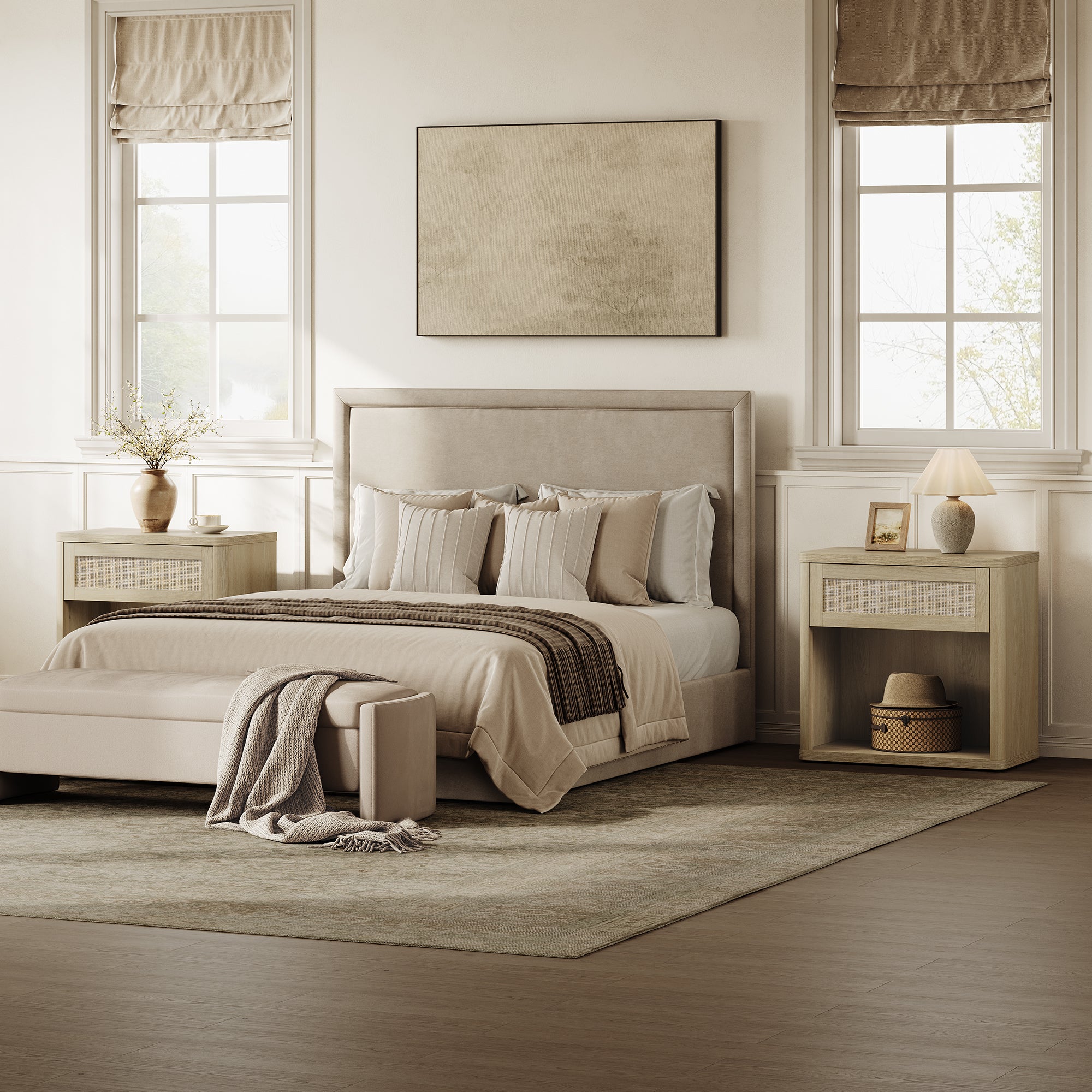 Zura Rattan Nightstand with Drawer