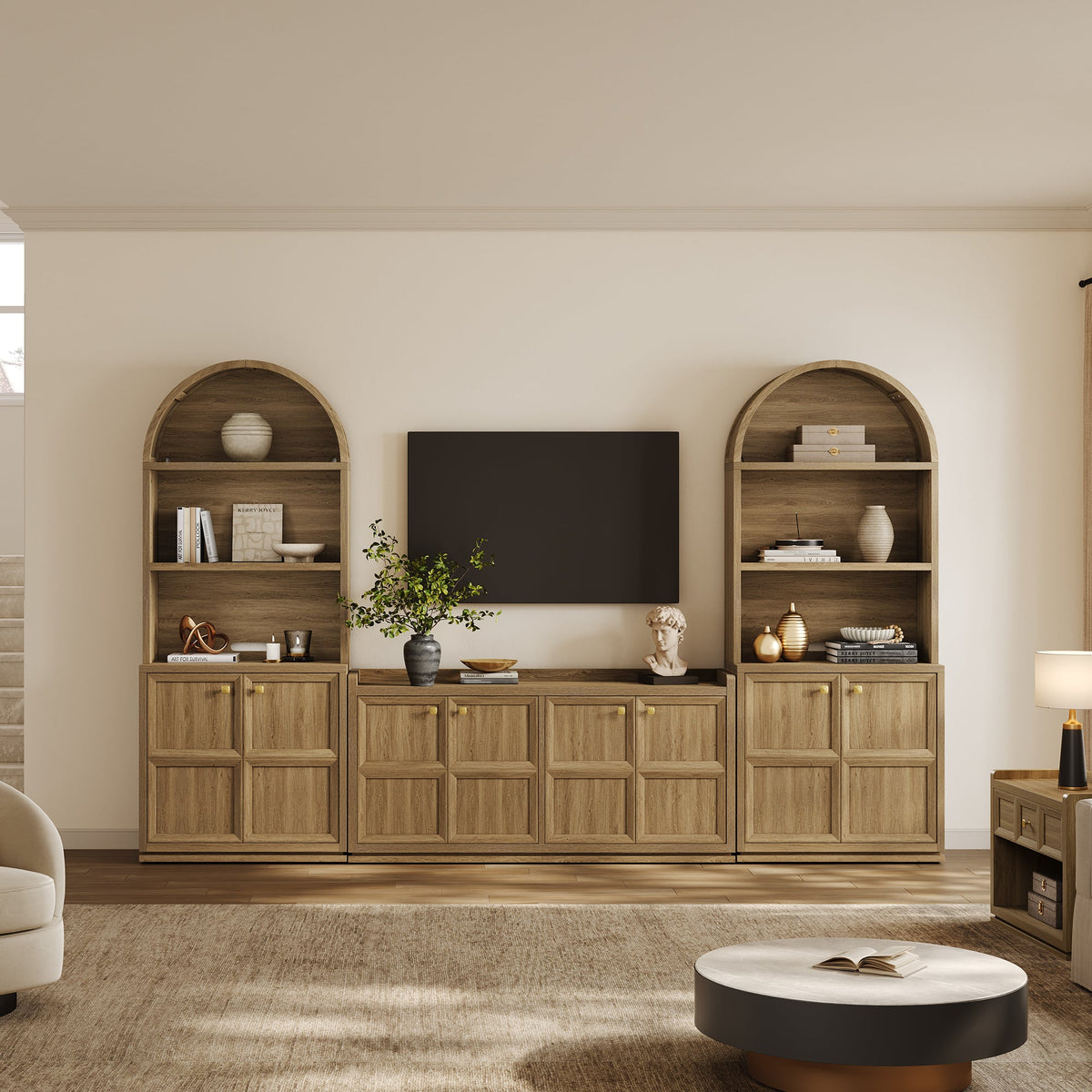 Helio Black Sideboard with 4 Doors, Set of 2