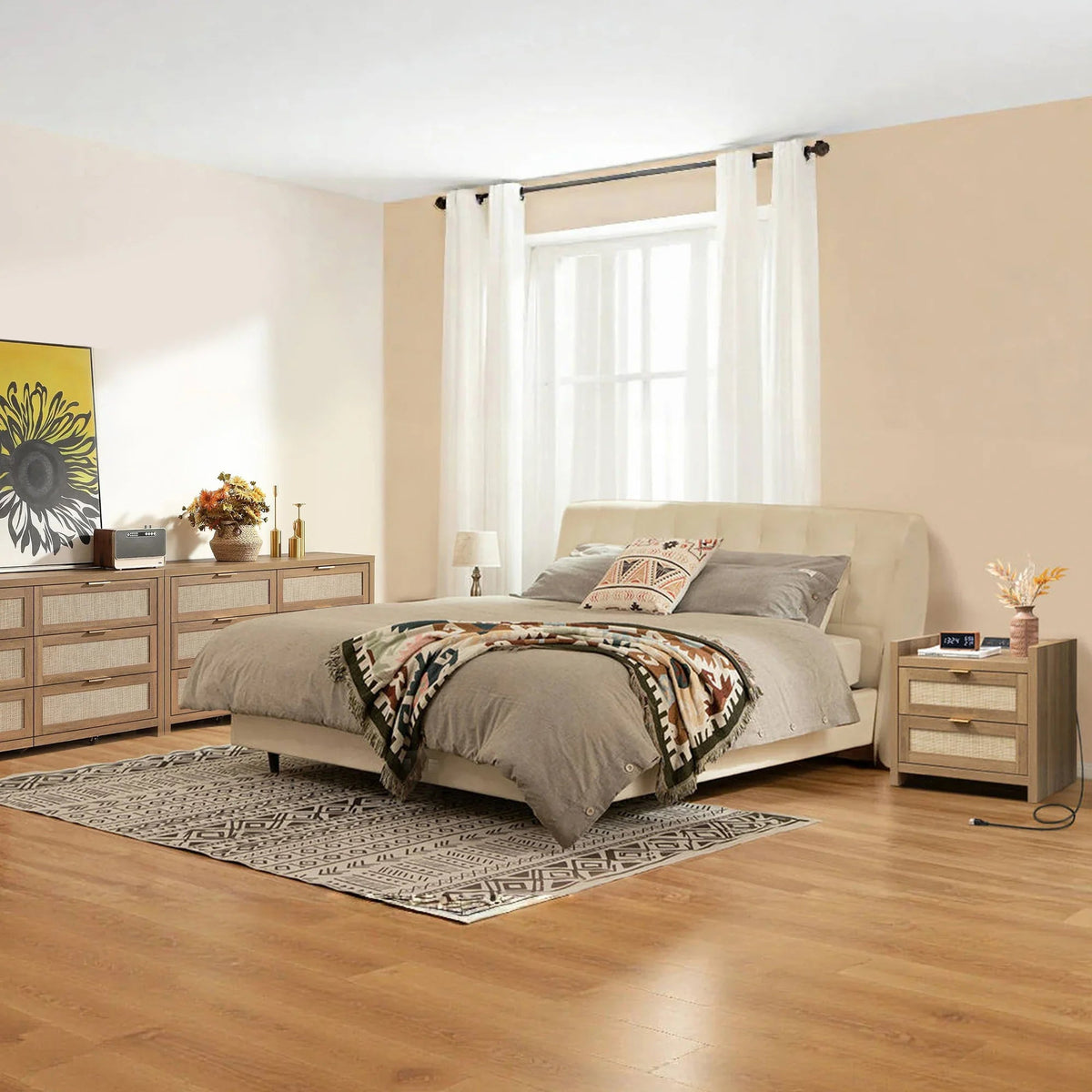 Savanna 6 Drawers Dresser and 2  Drawer Nightstand Set