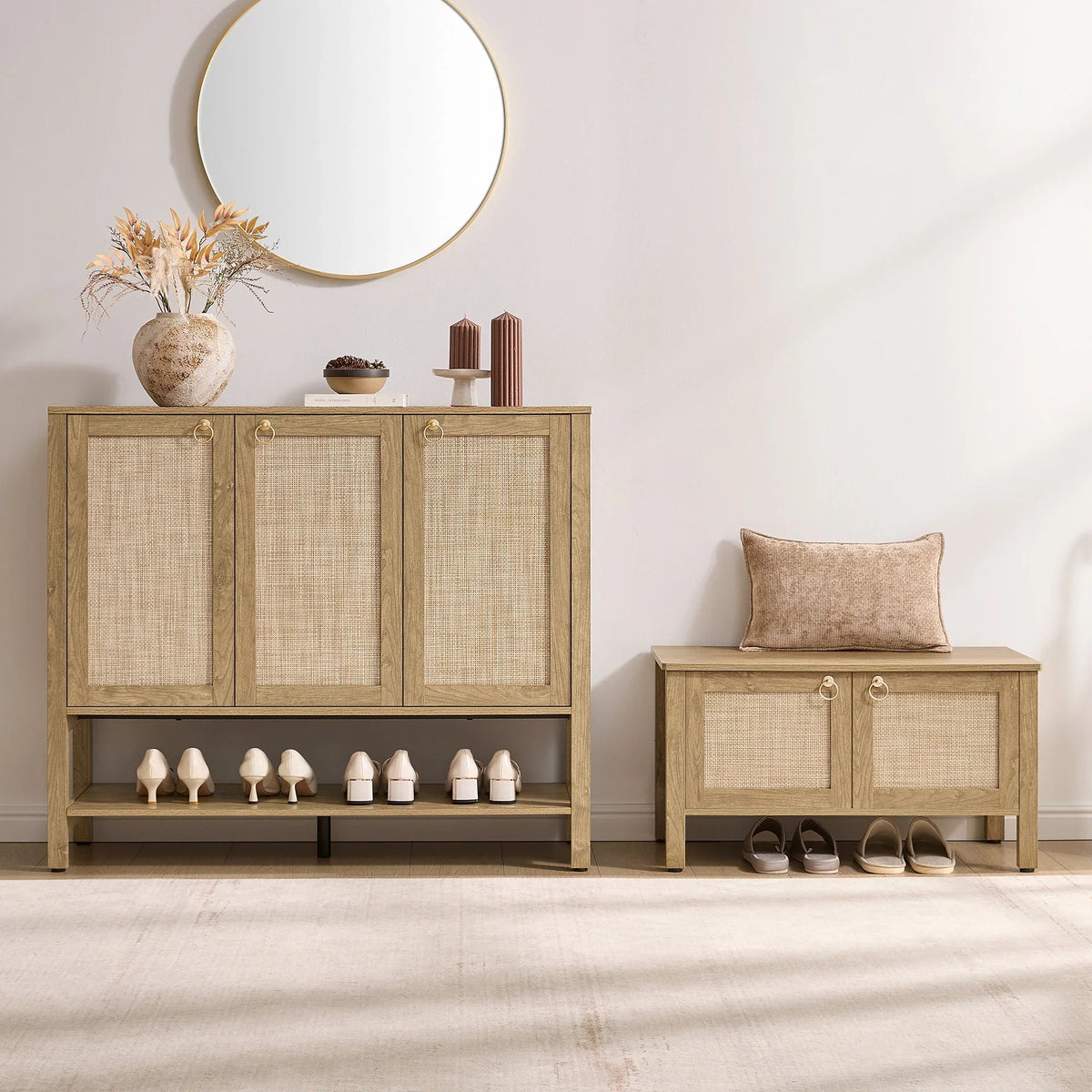 Terra 3-Door Shoe Cabinet, Set of 2