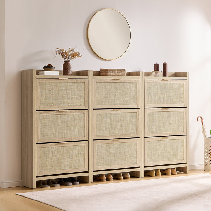 Savanna Flip Shoe Cabinet, 30-Pair Organizer, Set of 3