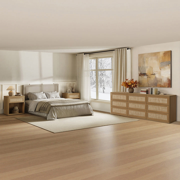 Zura Modular Large-Size Bedroom Sets, Rattan Style