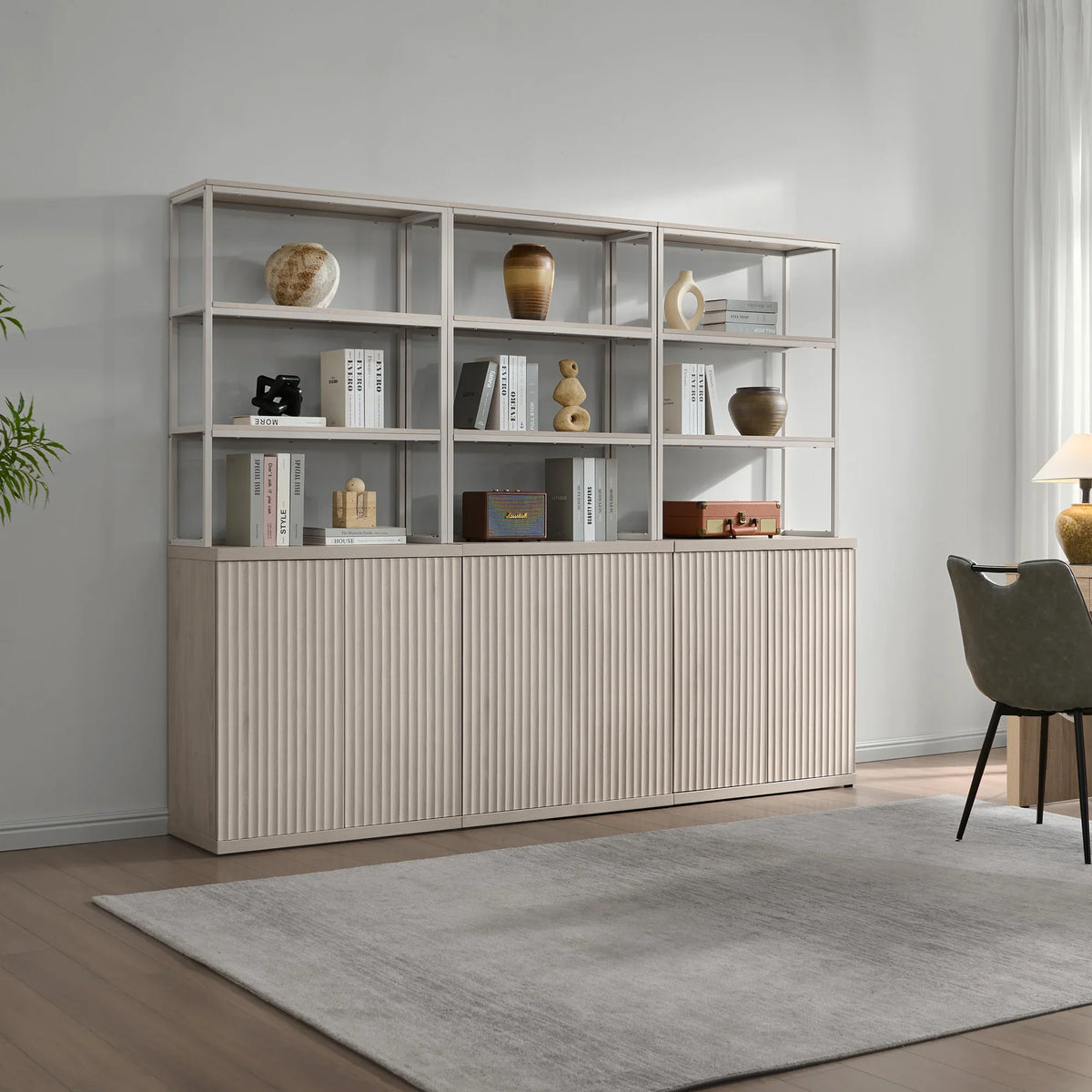 Stria Bookshelf with Storage