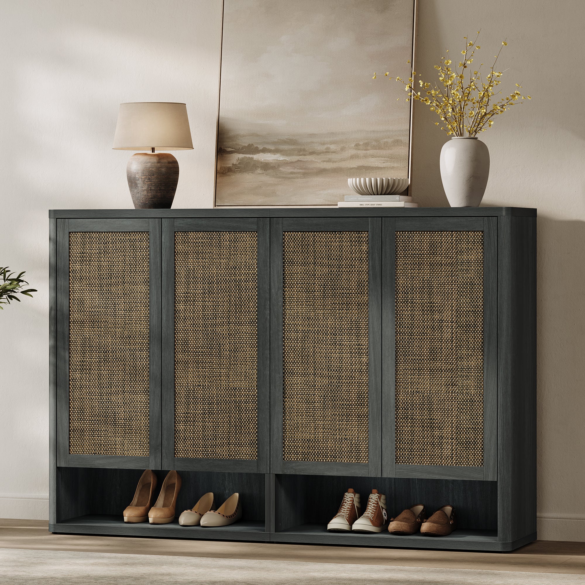 Zura 50-Pair Shoe Cabinet with 4 Doors
