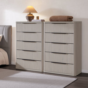 Cas 50.7Inch Tall Dresser, 5 Drawers, Set of 2