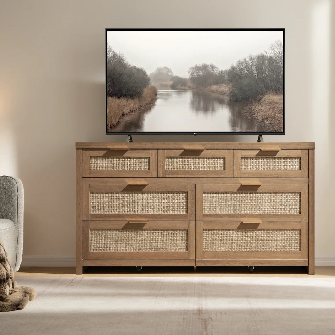 Savanna Dresser with 7 Drawers for Living Room
