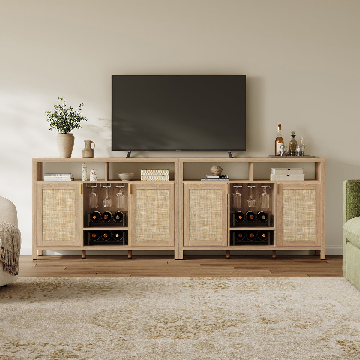 Savanna Bar Cabinet with Glass Holder