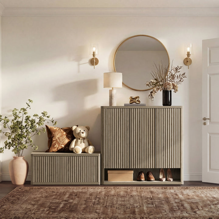 Cas Shoe Storage Cabinet with Doors, Set of 2