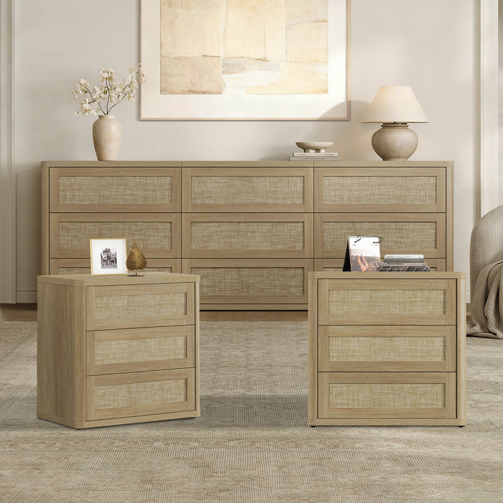 Zura 9-Drawer Chest and Nightstands Set