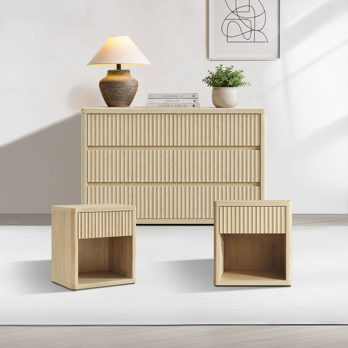 Cas Modern Dresser and Nightstands Set