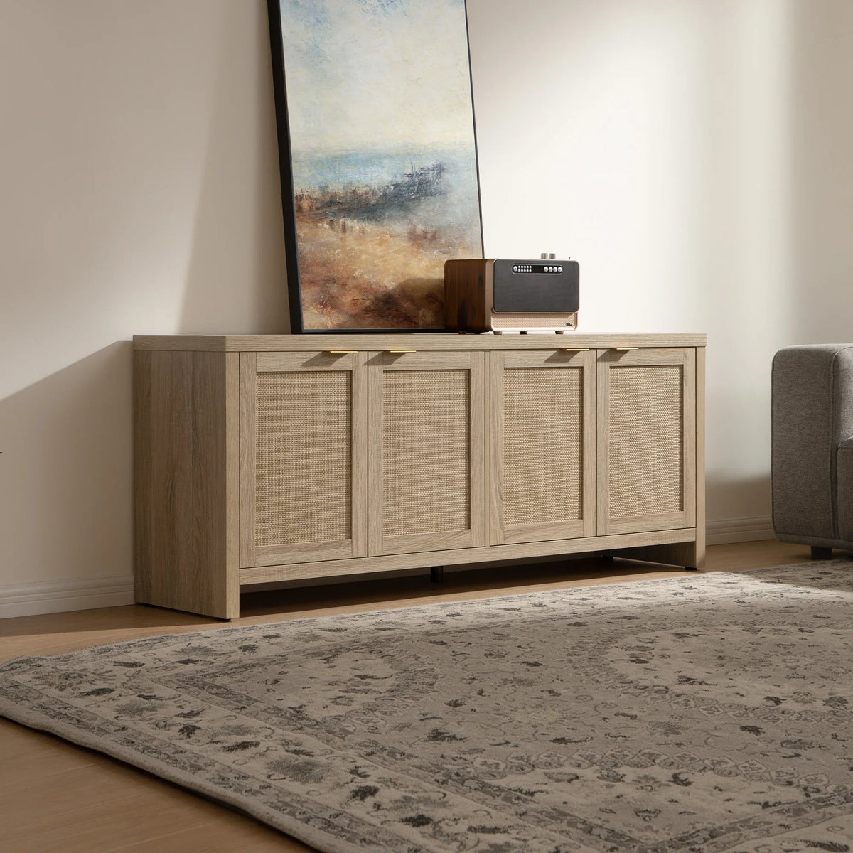 Savanna TV Storage Cabinet with 4 Doors, up to 65''