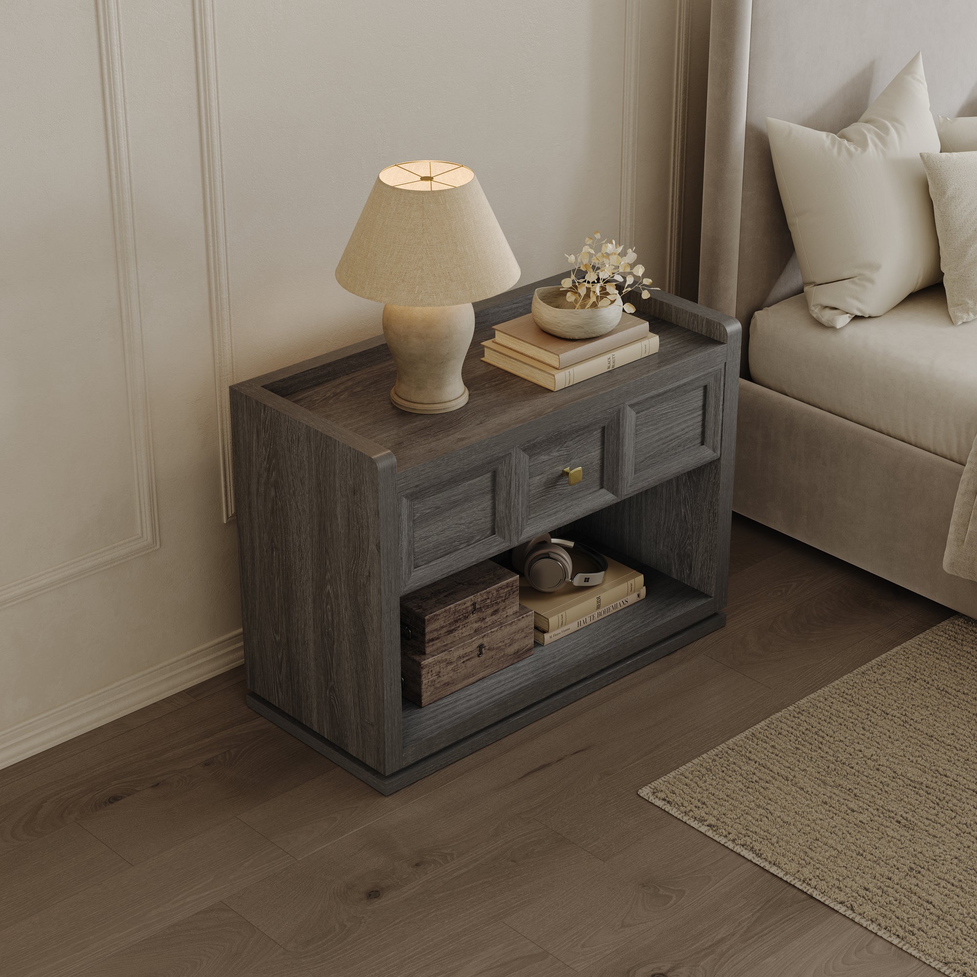 Helio Large-Size Nightstand, Bedroom Storage