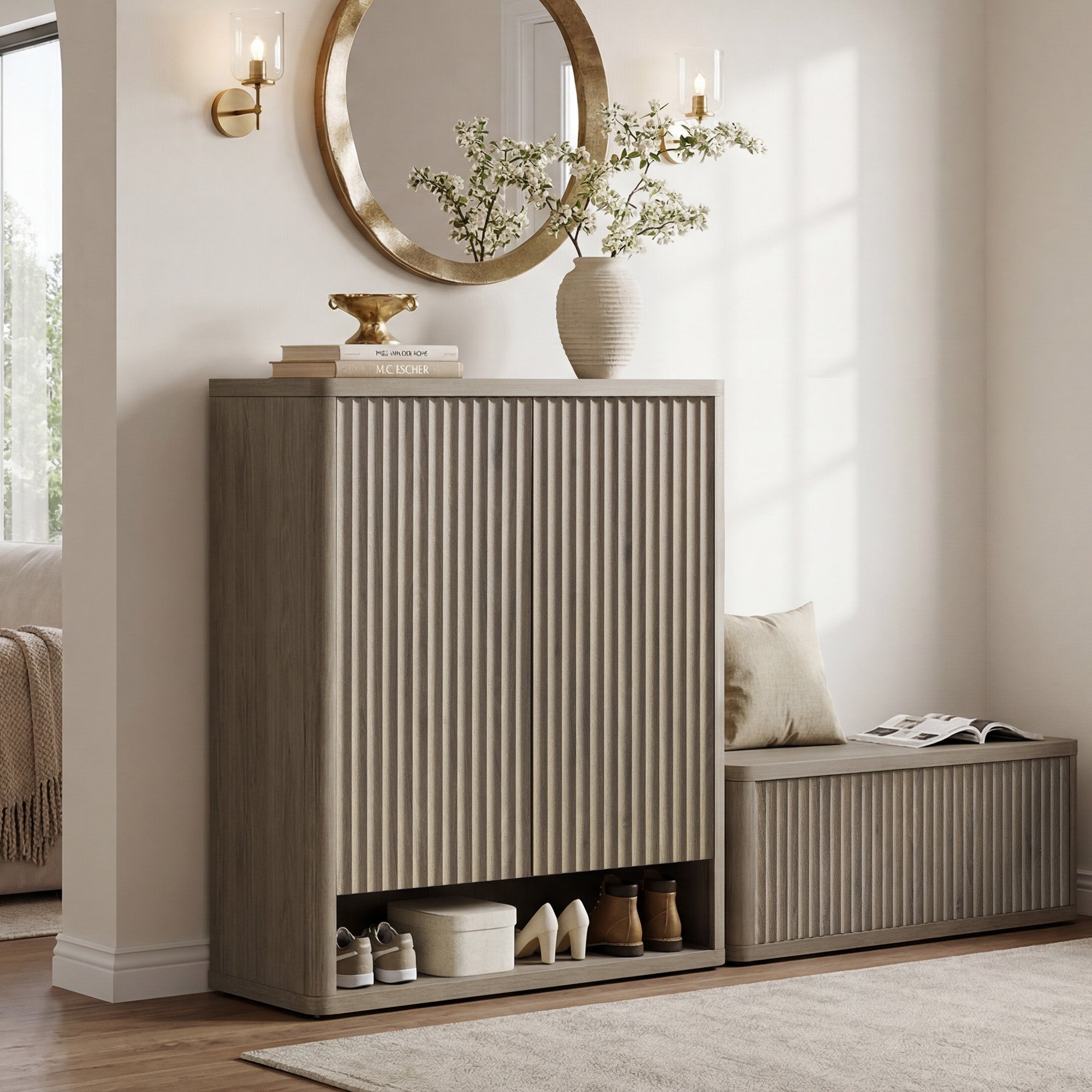 Cas 2-Door Shoe Cabinet, 20 Pairs