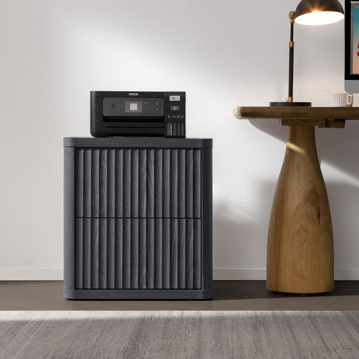 Cas 2-Drawer Nightstand, Fluted Style