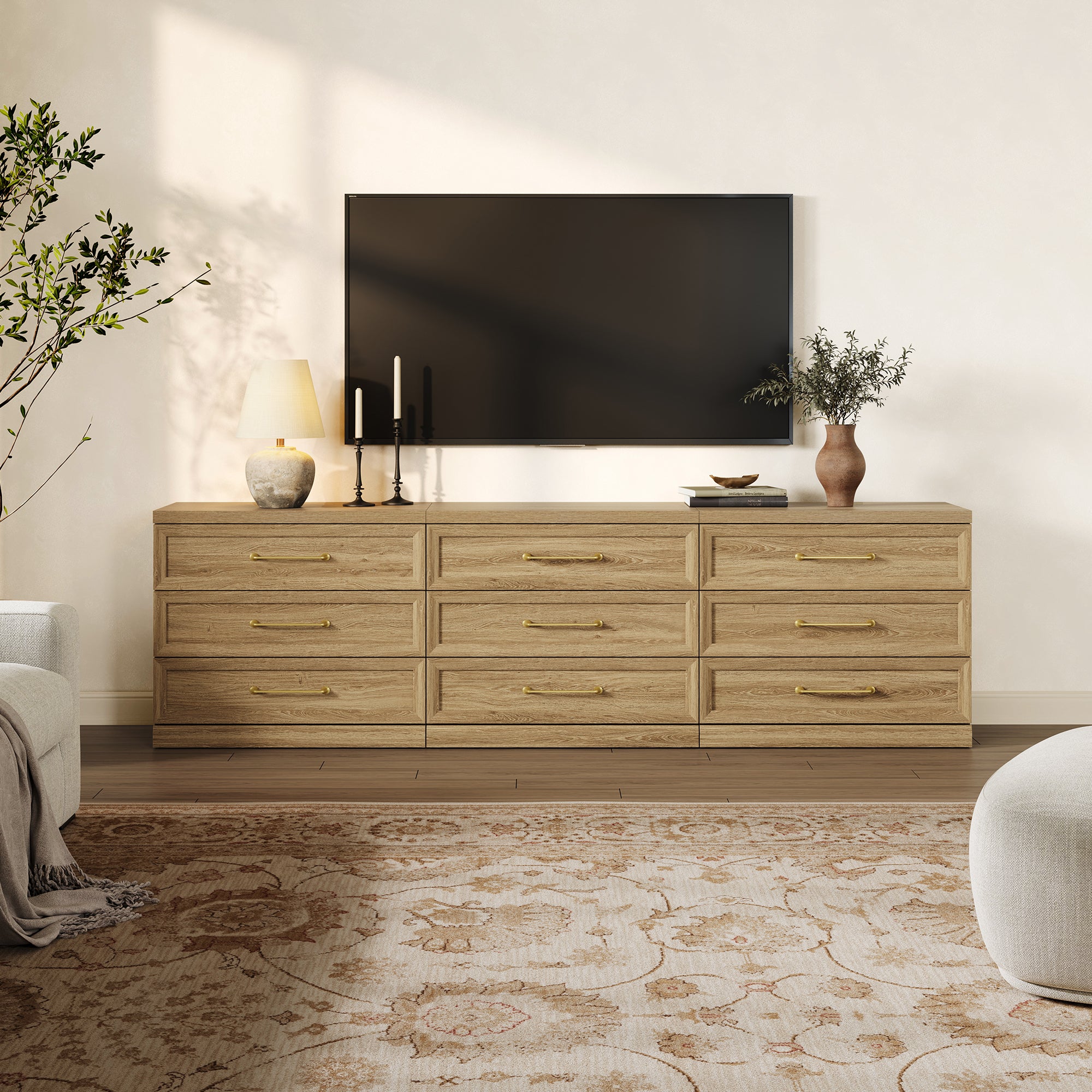 Helio Modern Nightstand with 3 Drawers, 30'' Wide