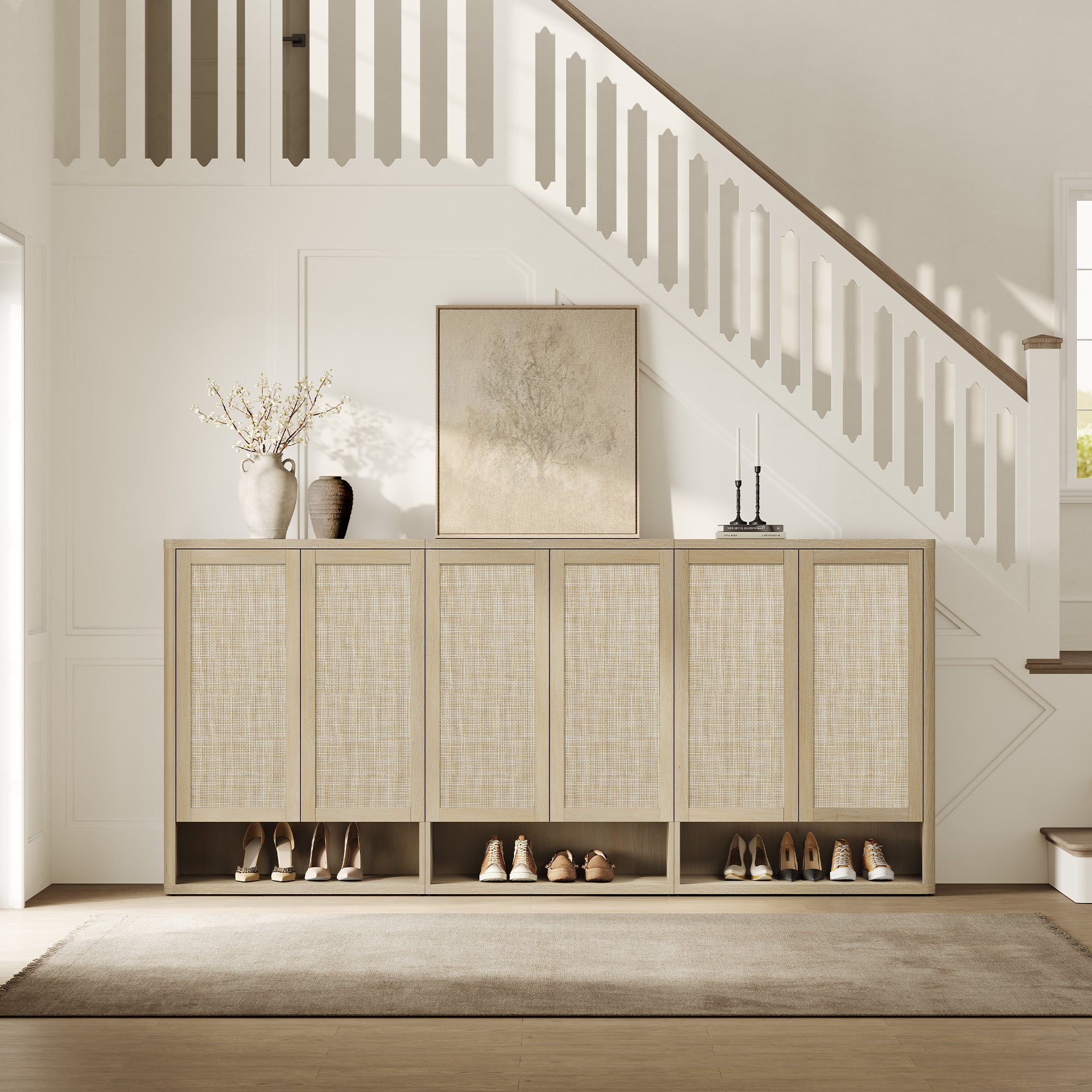 Zura Triple-Unit Shoe Cabinet, Holds 70 Pairs