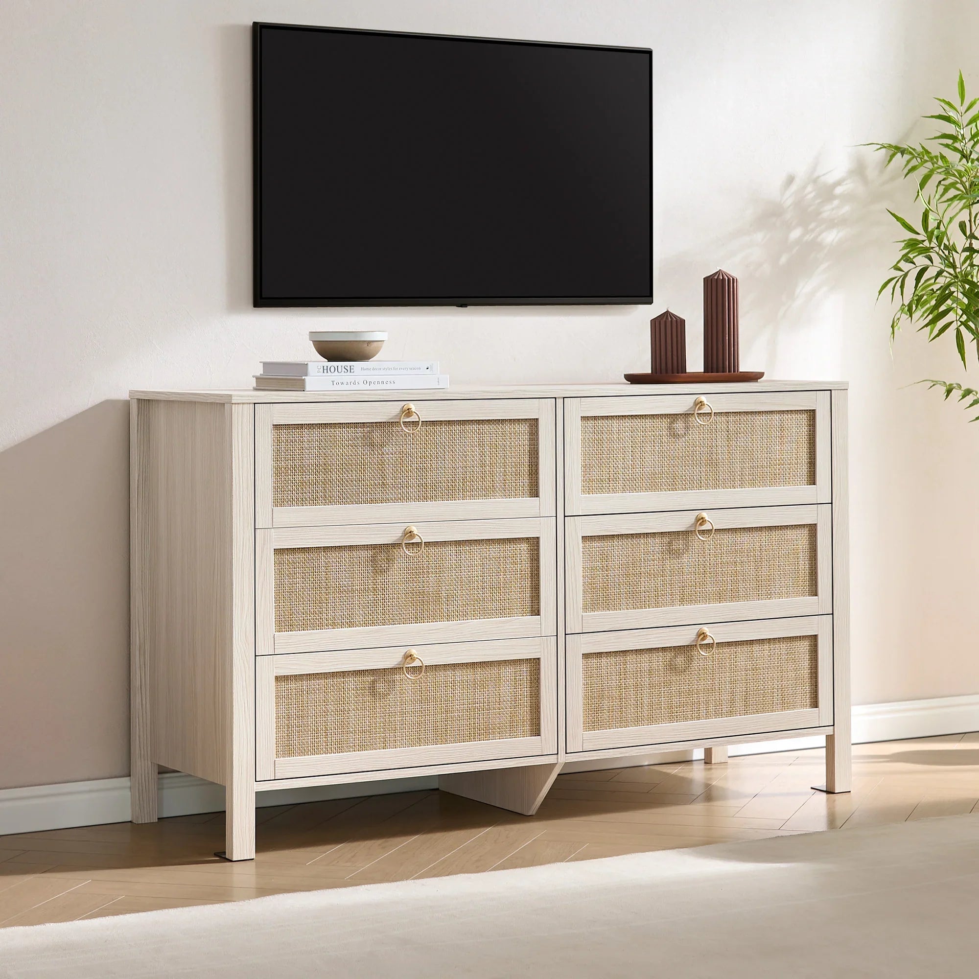 Terra 6-Drawer Dresser, Golden Handle