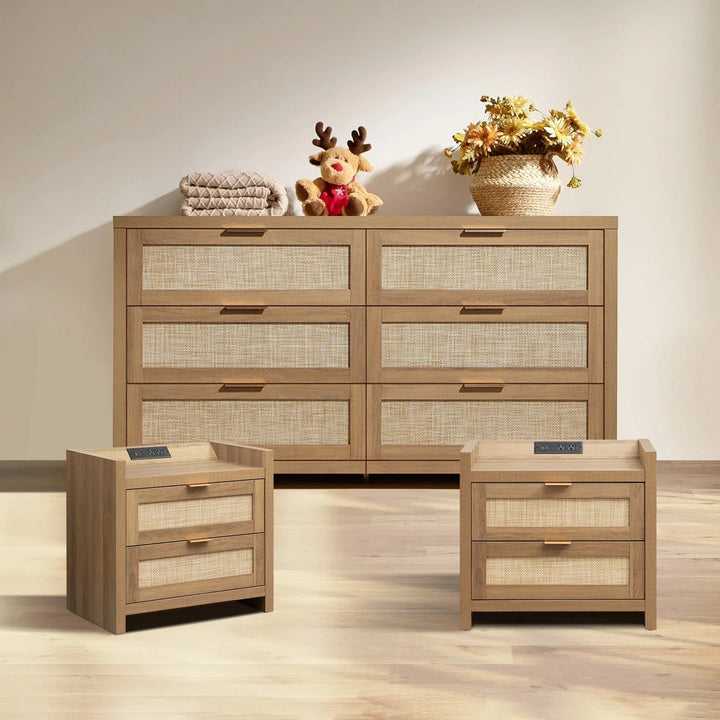 Savanna 6 Drawers Dresser and 2  Drawer Nightstand Set