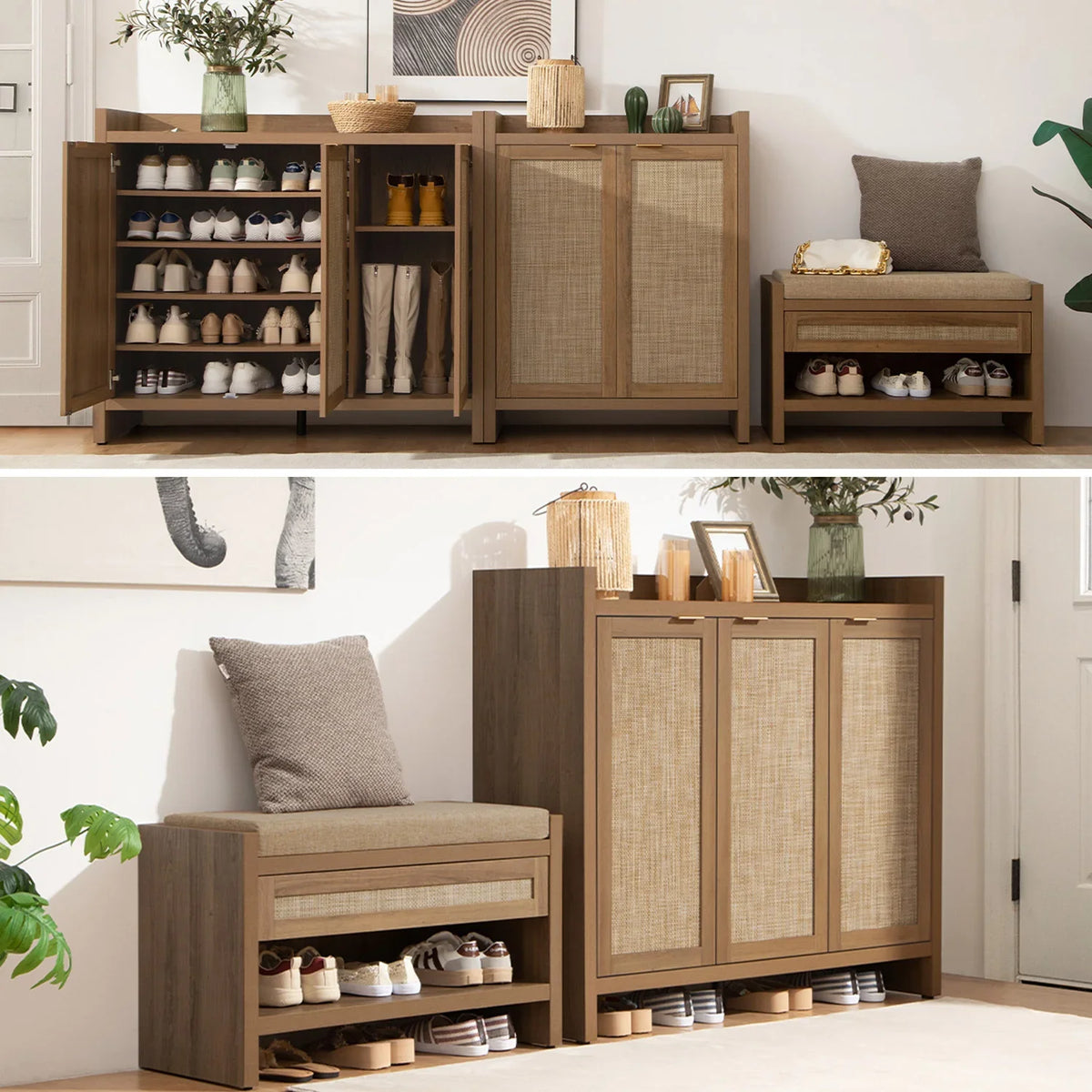 Savanna Black Shoe Cabinet, 30 Pairs Shoes