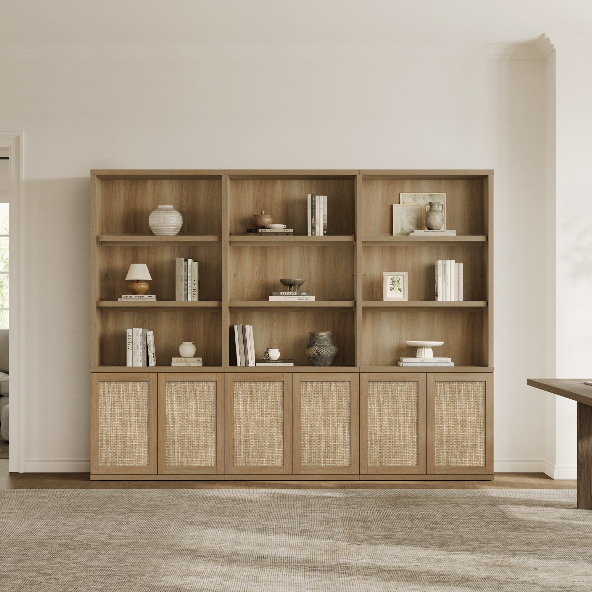 Zura Rattan Bookcase, 71 Inches Tall