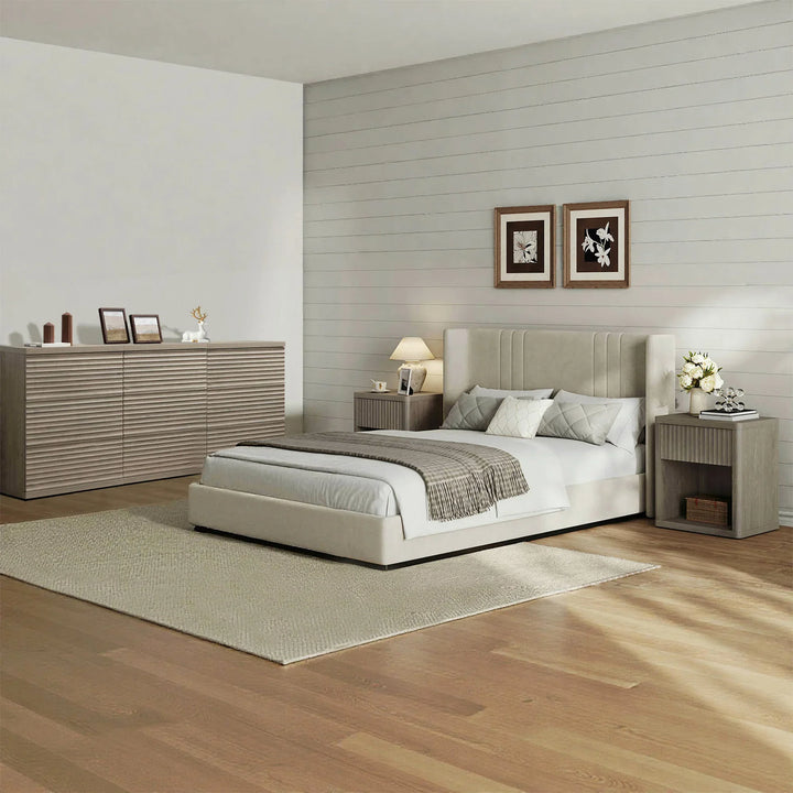 Stria Chest of Drawers and Nightstands Set