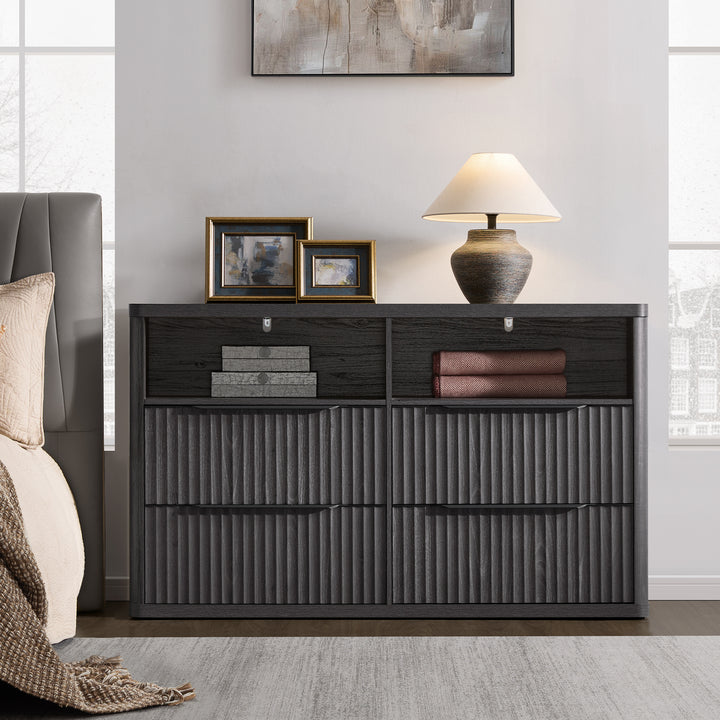 Cas 4 Drawer dresser with Open Shelf