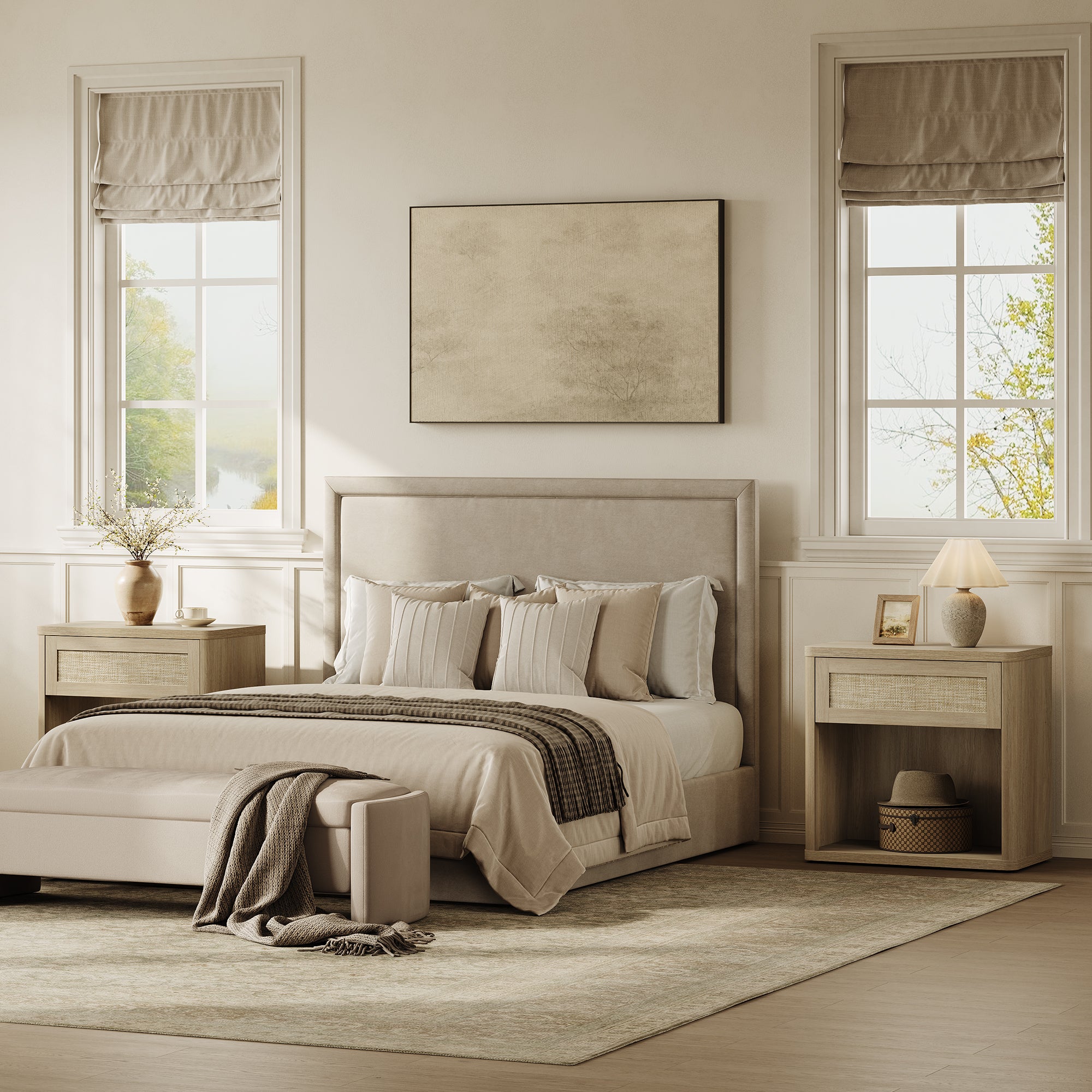 Zura 1-Drawer Nightstand, Boho Style