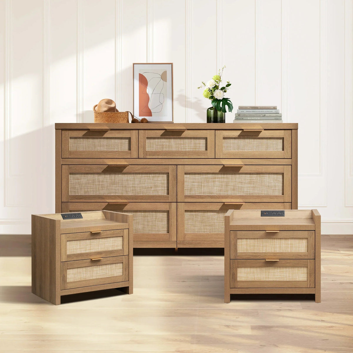 Savanna Dresser and 2 Drawers Nightstands Set