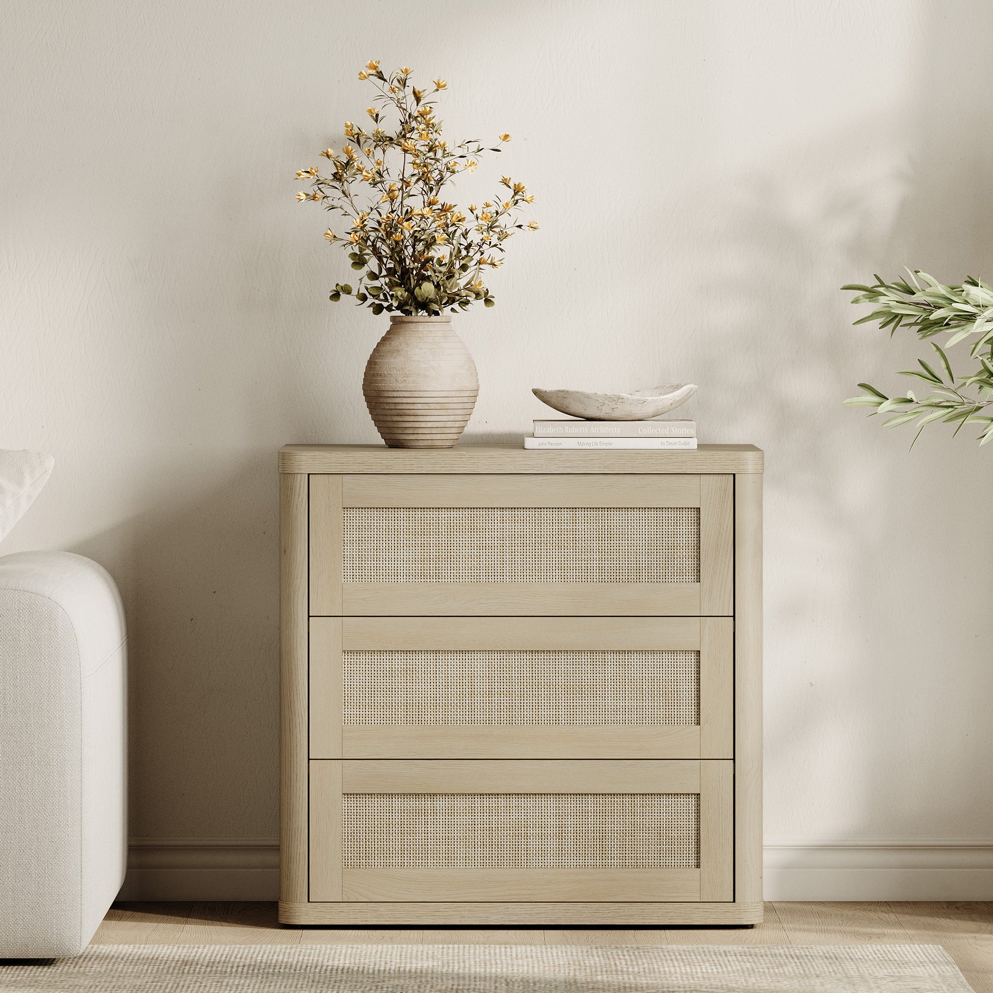 Zura Nightstand with 3 Drawers