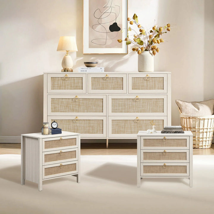 Terra Dresser and 3 Drawers Nightstands Sets