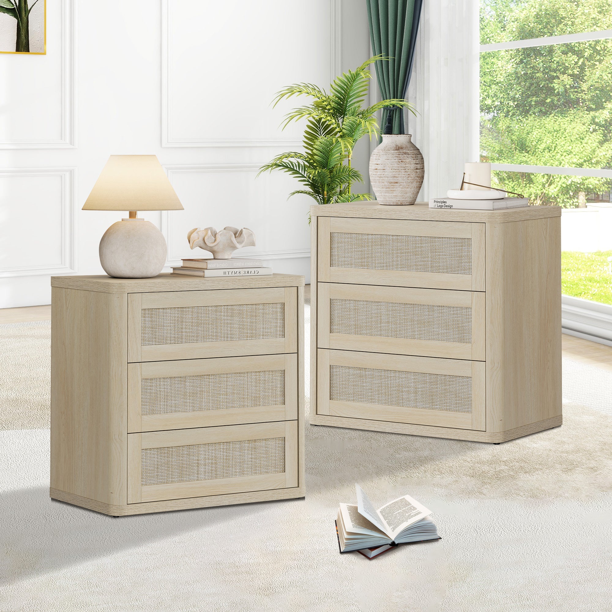Zura Nightstand with 3 Drawers