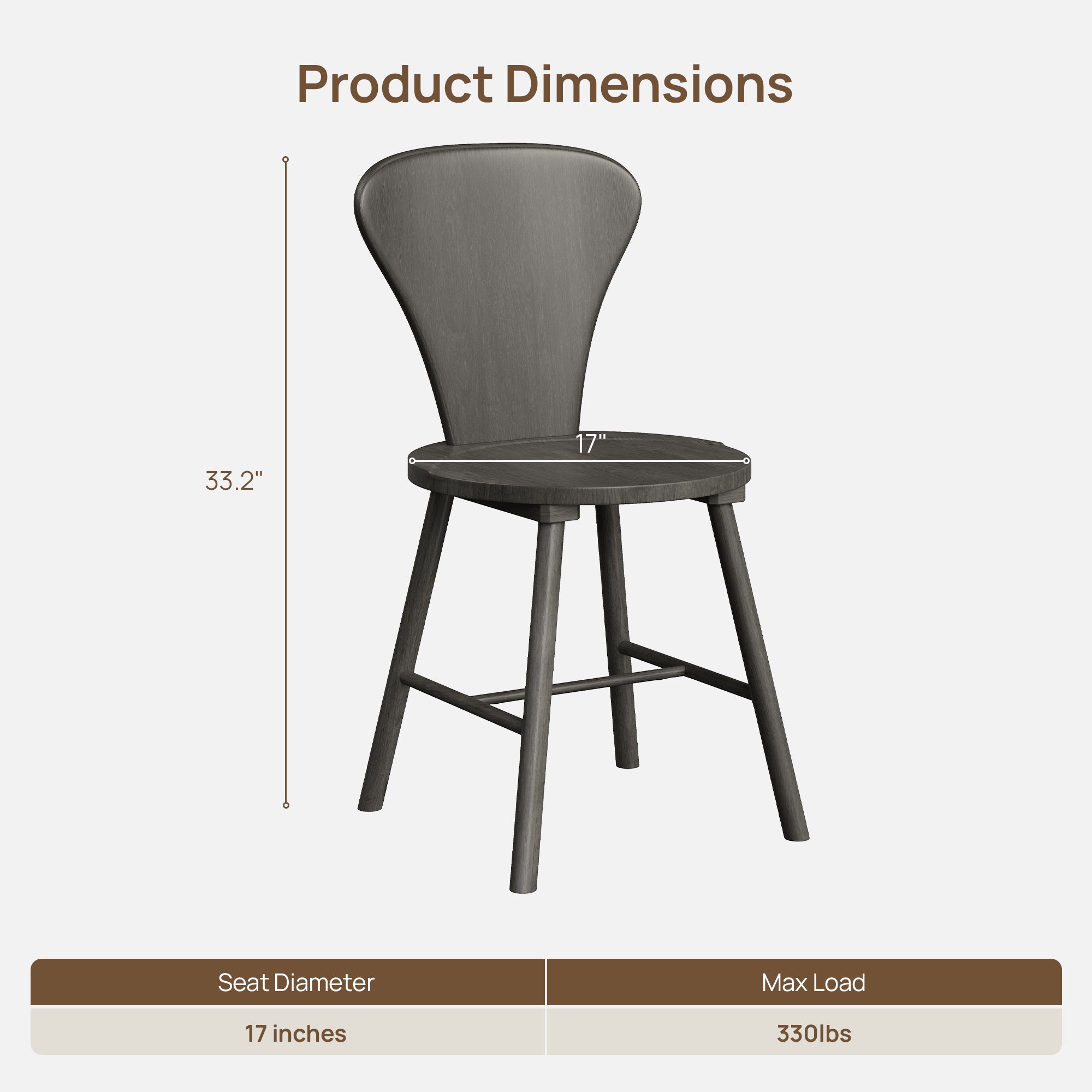 Cas Dining Table and Chairs Set for 6, Solid Wood