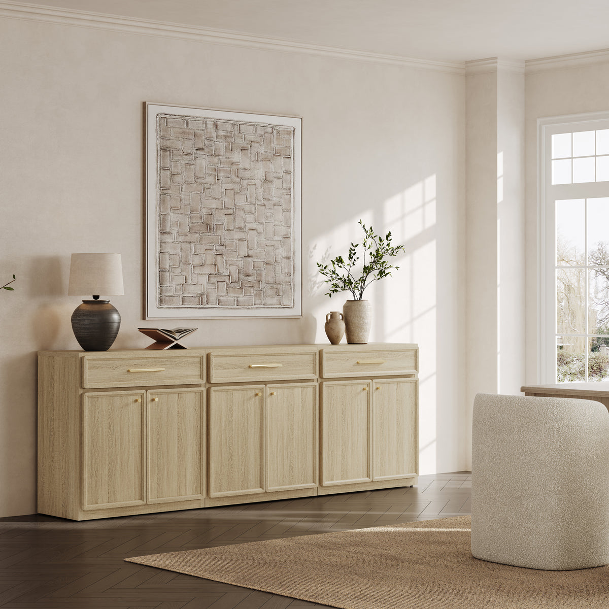 Crescent Sideboard Cabinet, Flexible Storage