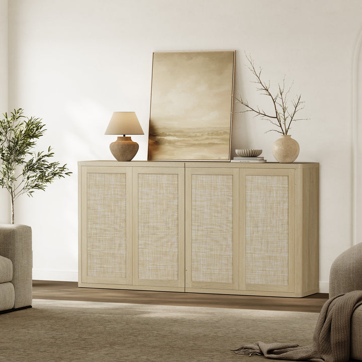 Zura Sectional Sideboards Set of 2, Sand Oak