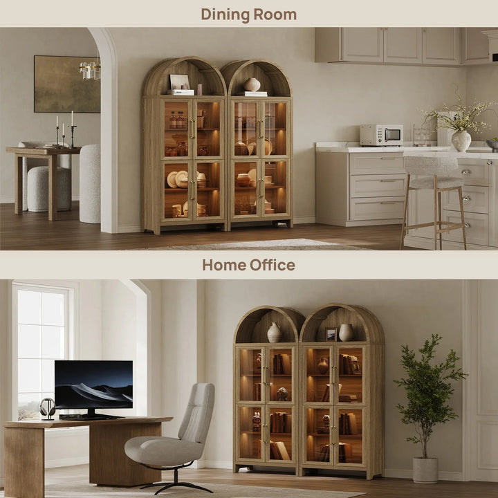 Helio Display Cabinet with Glass Door, Set of 2